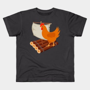 Chicken on a raft Kids T-Shirt